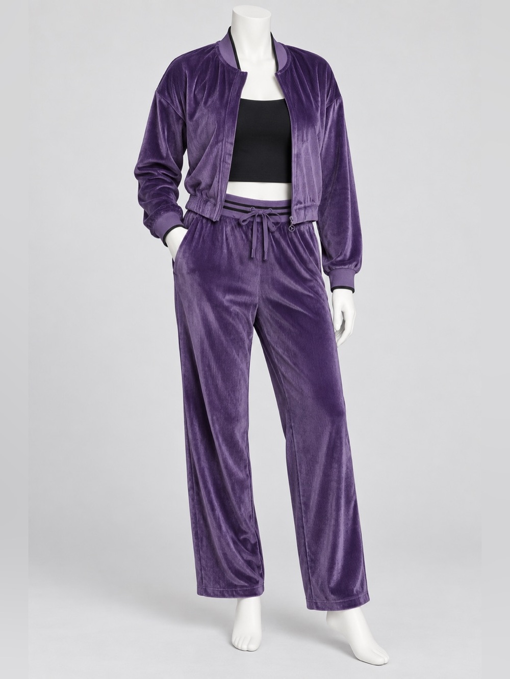 Victoria's Secret Purple Velour Bomber Jacket